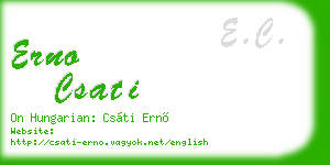 erno csati business card